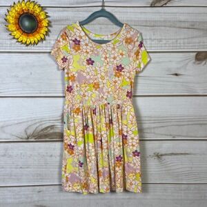 Peek Kids Girls Floral Dress Size 4 5 Modal Elastane Short Sleeve ALine